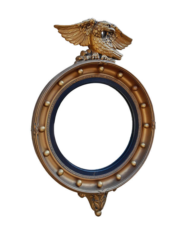 A 20th Century Regency Style Giltwood Convex Mirror