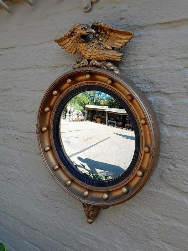 A 20th Century Regency Style Giltwood Convex Mirror