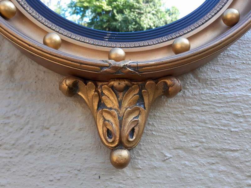 A 20th Century Regency Style Giltwood Convex Mirror