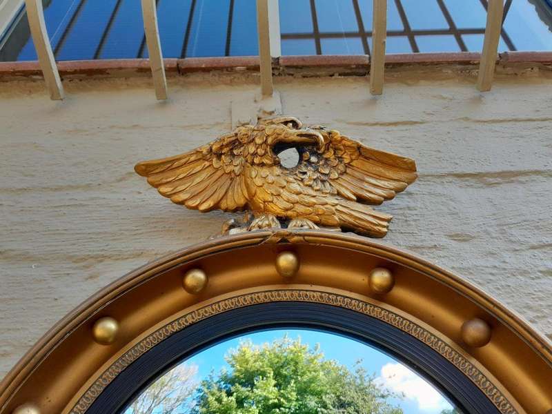 A 20th Century Regency Style Giltwood Convex Mirror
