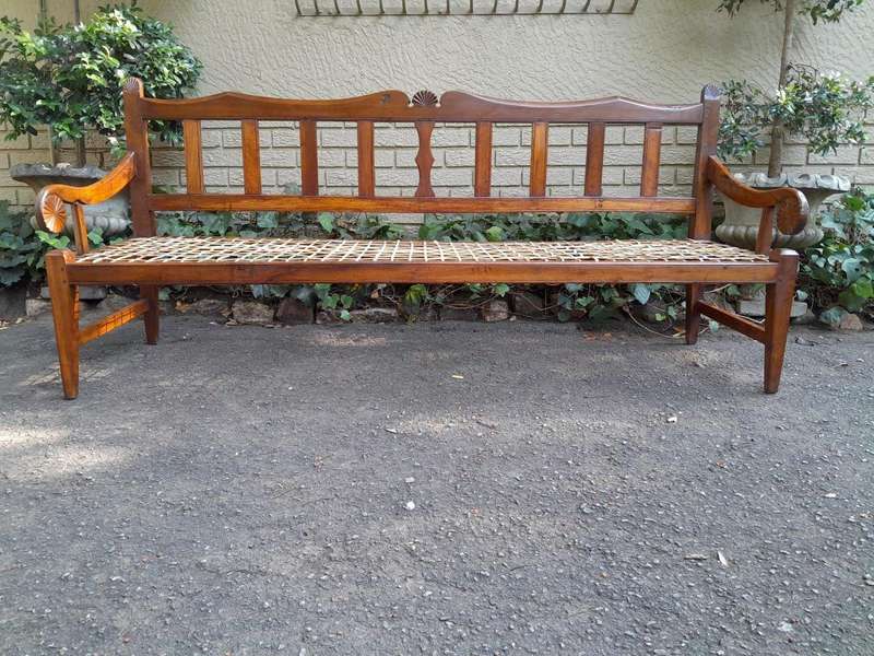 A 19th Century Africana Stinkwood Riempie Bench
