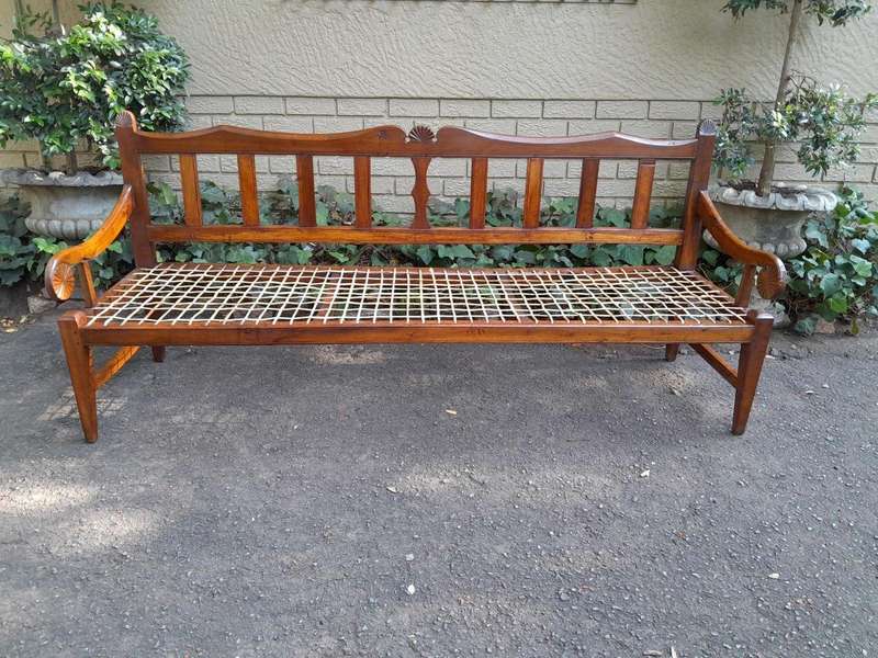 A 19th Century Africana Stinkwood Riempie Bench