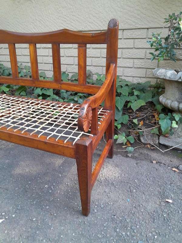 A 19th Century Africana Stinkwood Riempie Bench