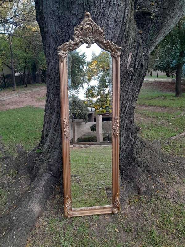 A French Rococo Style Ornately Carved and Gilded Bevelled Mirror