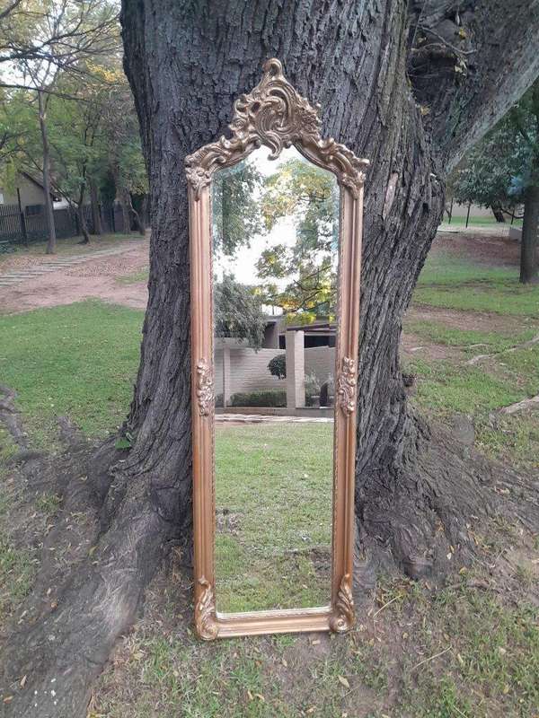 A French Rococo Style Ornately Carved and Gilded Bevelled Mirror