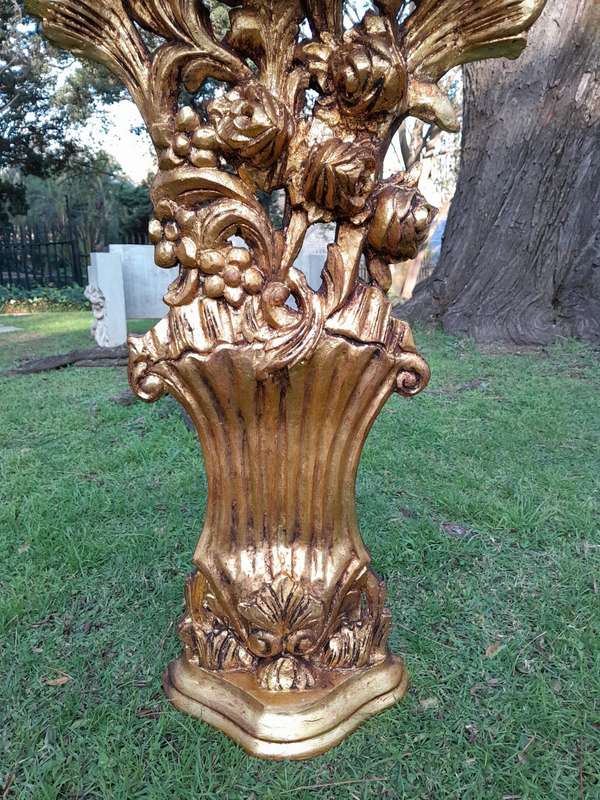 A Pair of Large French Style Carved and Gilded Wall Sconces Or Console Tables