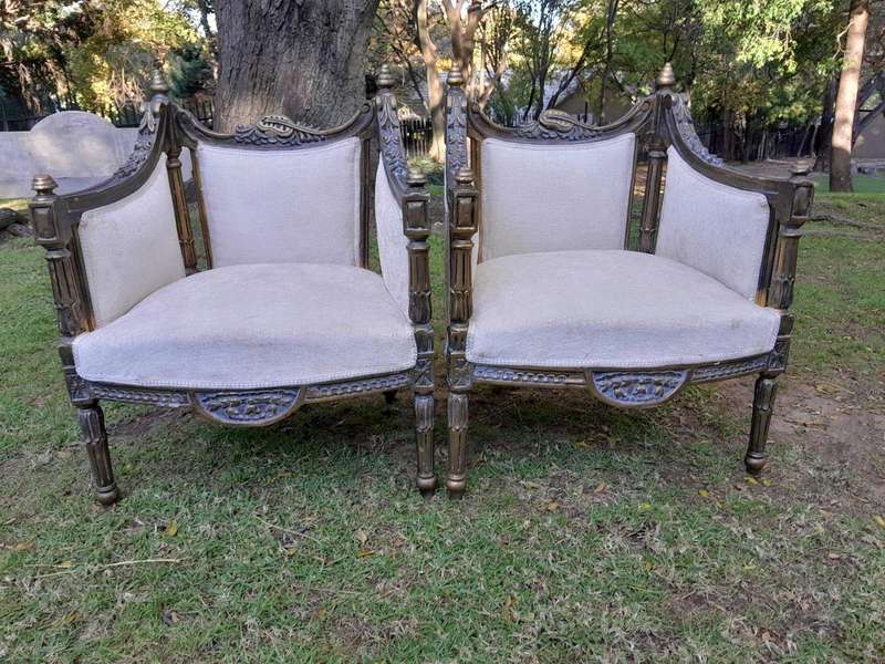 A 20th Century French Style Set of  A Pair of Armchairs and a Settee