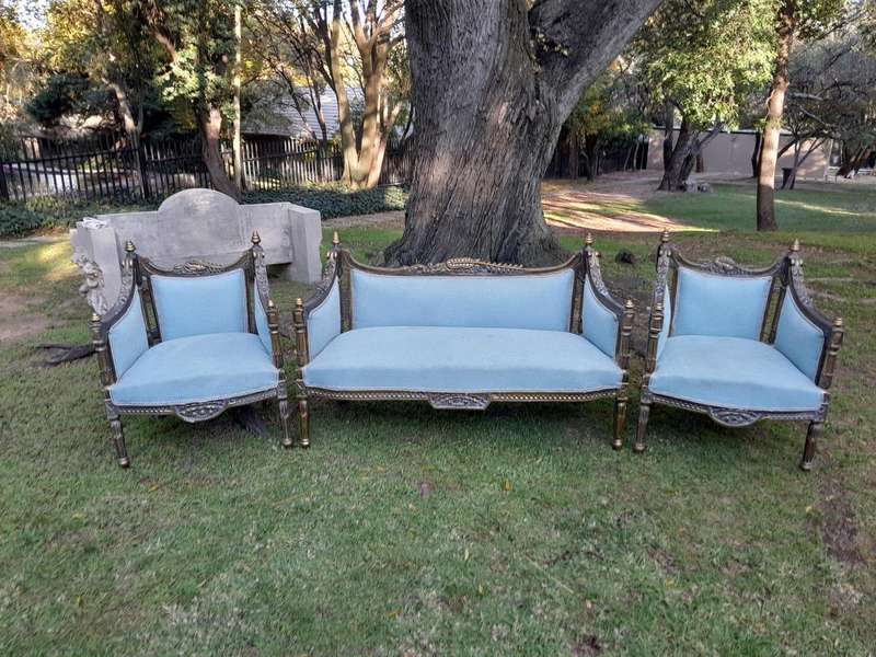 A 20th Century French Style Set of  A Pair of Armchairs and a Settee