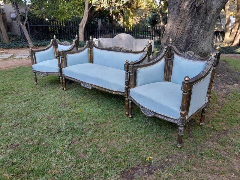 A 20th Century French Style Set of  A Pair of Armchairs and a Settee