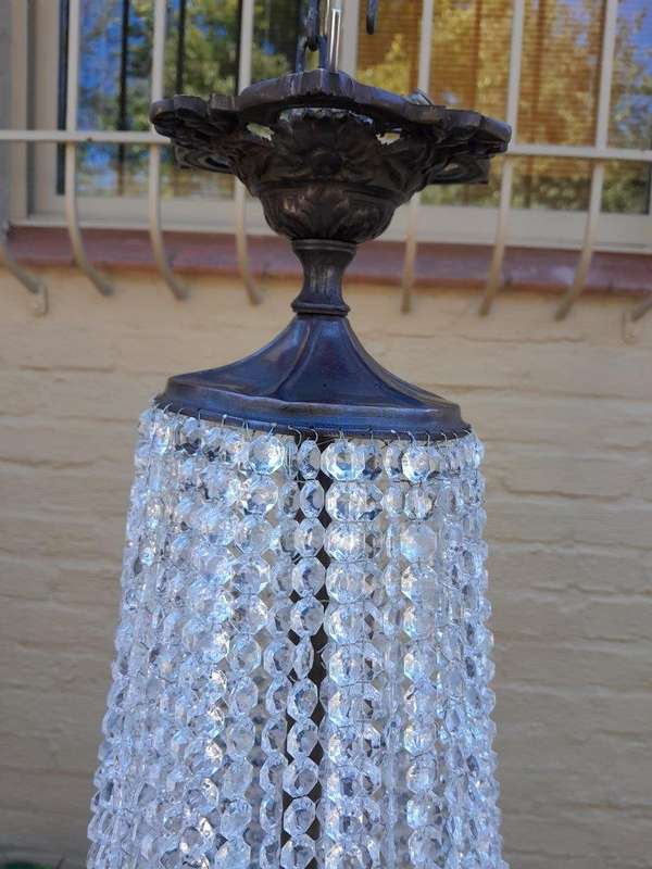 A French Empire Style  Brass & Crystal Chandelier
