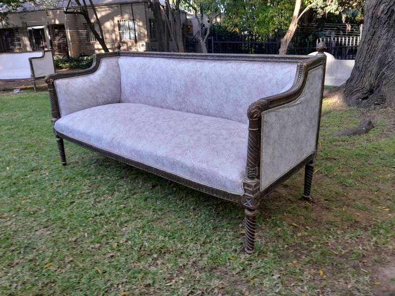 A French Louis XVI Style Large Carved Giltwood Settee