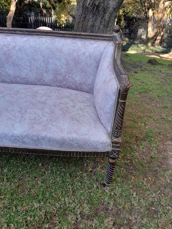 A French Louis XVI Style Large Carved Giltwood Settee
