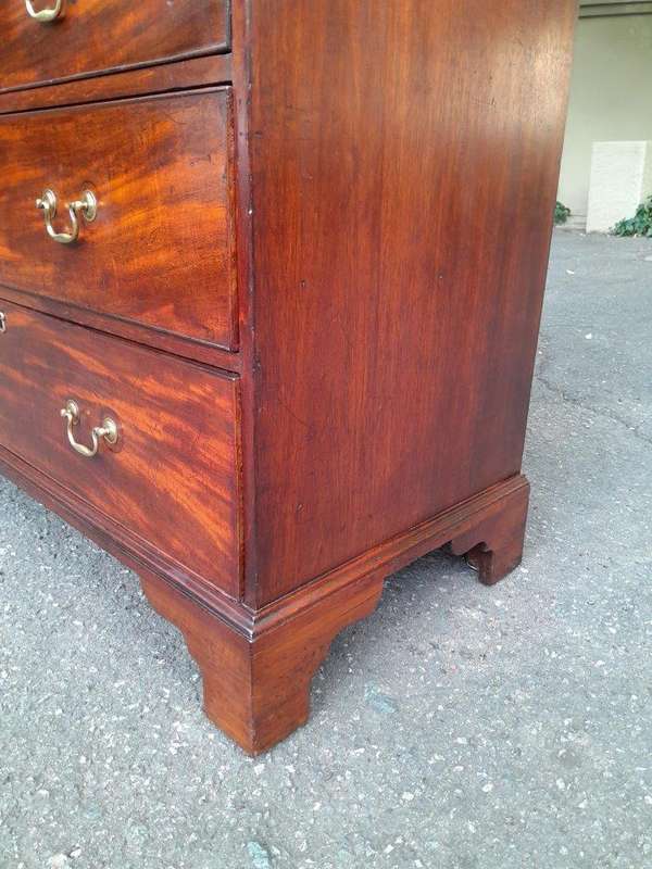 An 18th Century Georgian Mahogany Chest on Chest With Brass Handles