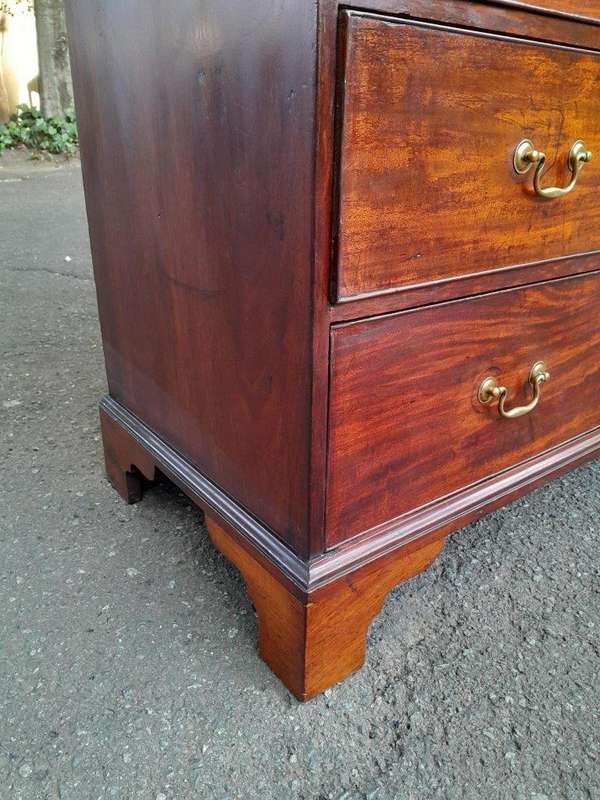 An 18th Century Georgian Mahogany Chest on Chest With Brass Handles