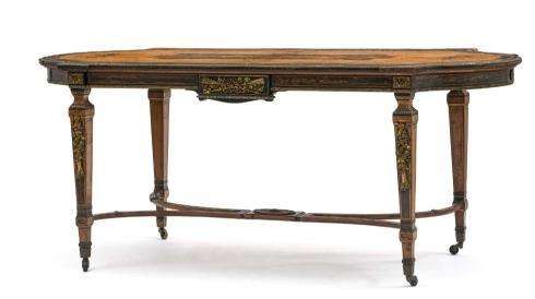 A Napoleon Marquetry Table On Castors
