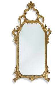 A 19th Century Rococo Style Ornately Carved Gilt Wood Mirror