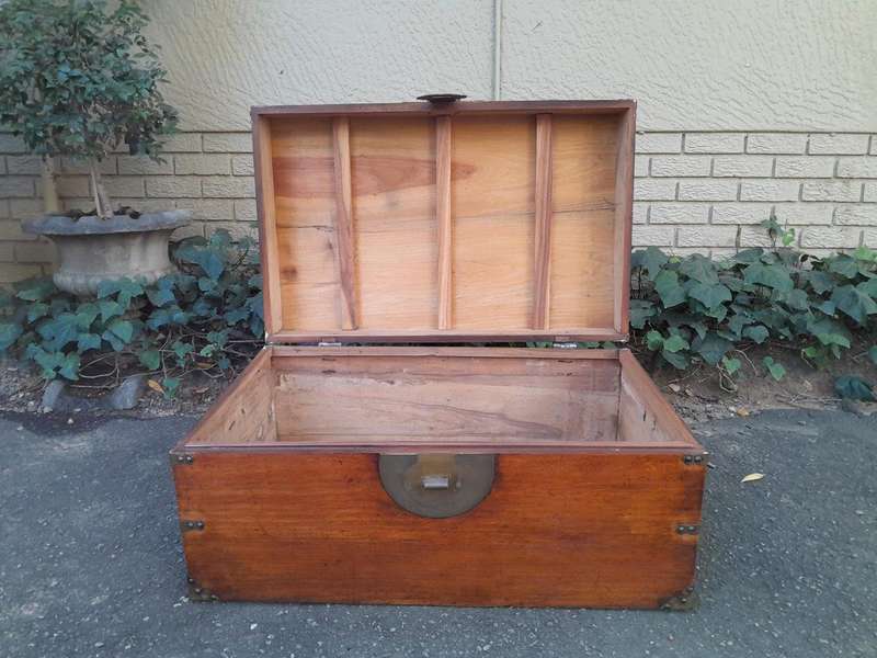A 19th Century Chinese Brass Chest with Brass Handles