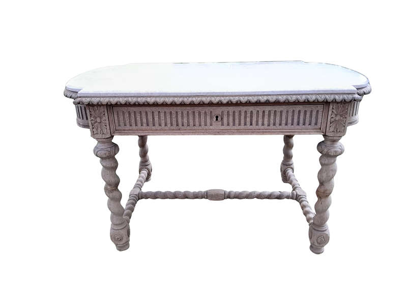 An Antique 20th Century French  Ornately Carved Console / Drinks Table with Drawer in a Contempo...