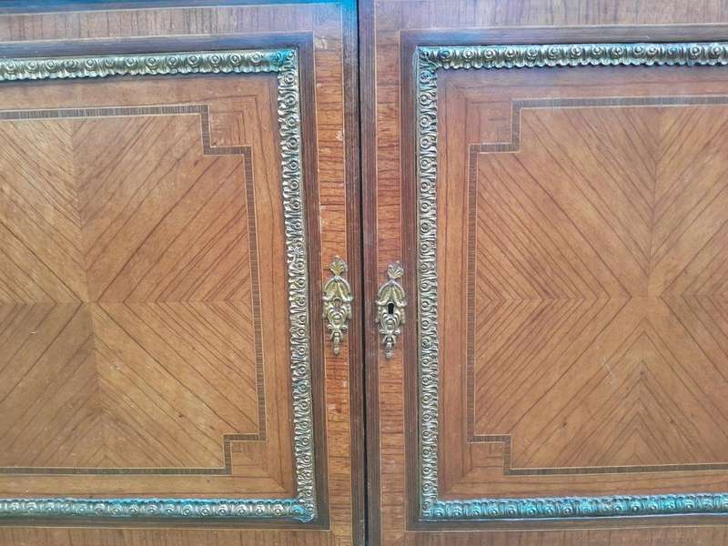 A 20th Century French Style Mahogany & Walnut Server  /  Sideboard  /  Cabinet  /  Drinks Table w...