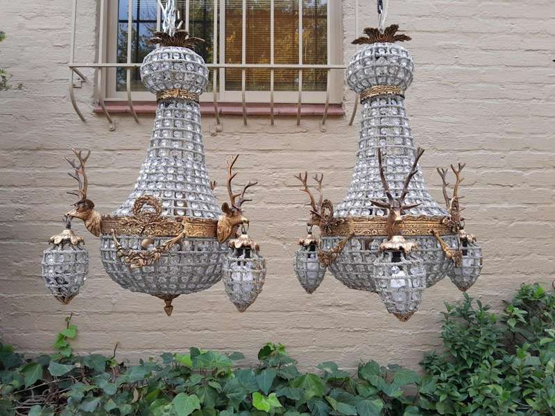 A French Empire Style Pair of Chandeliers