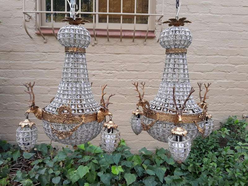 A French Empire Style Pair of Chandeliers