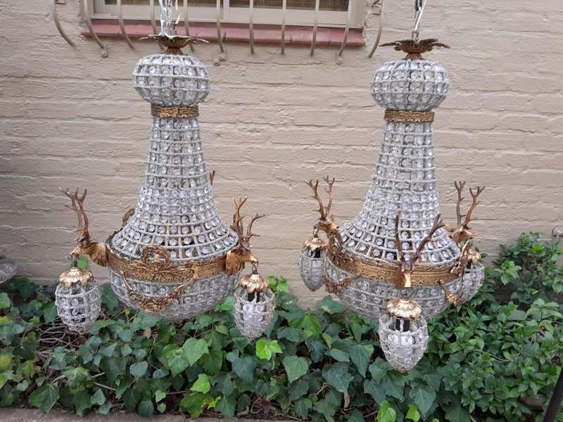 A French Empire Style Pair of Chandeliers