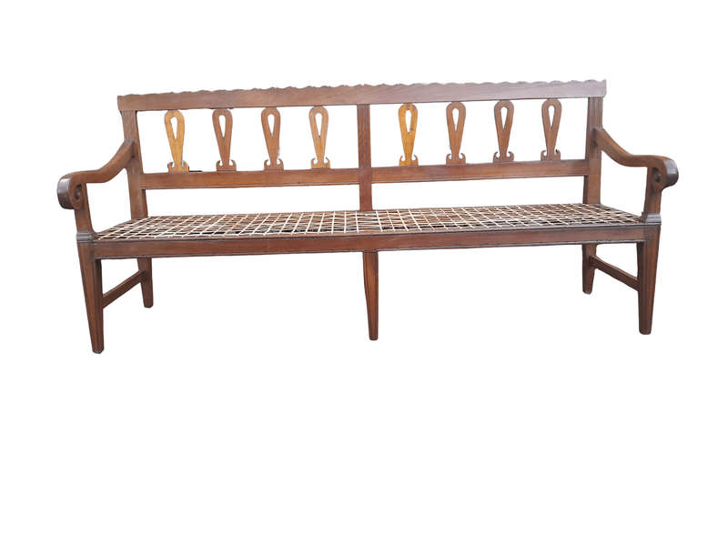 An Early 19th Century Cape Africana Stinkwood Riempies Bench
