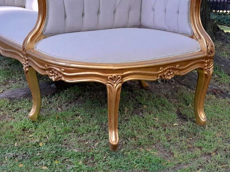 A 20th Century French Style Gilt Wood Large Conversation Settee