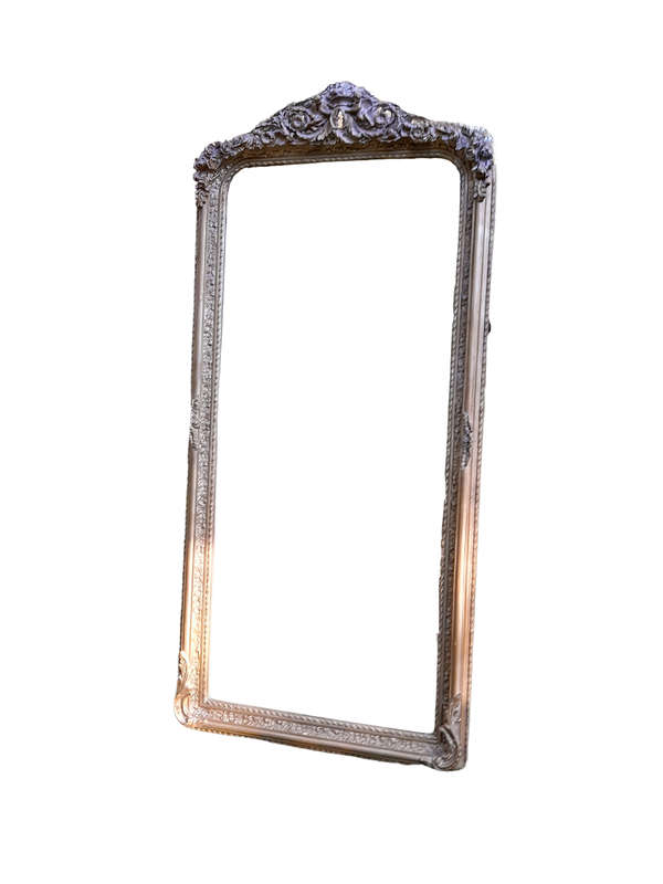 A French Rococo Style Ornately Carved & Gilded Bevelled Mirror