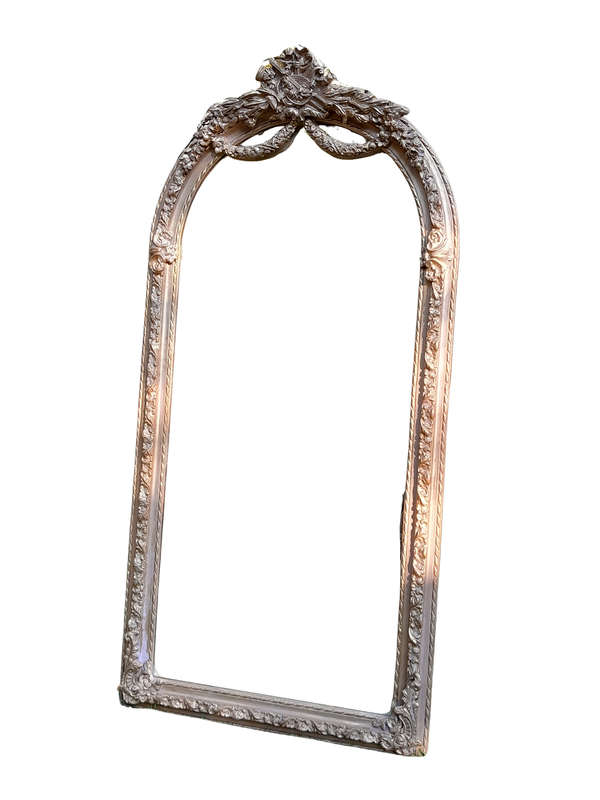 A French Rococo Style Ornately Carved & Gilded Bevelled Mirror