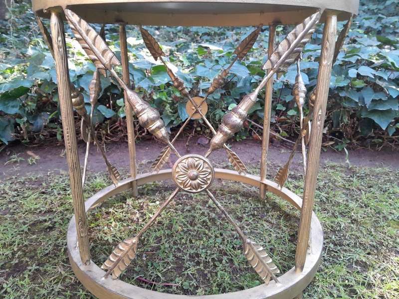 A Custom-made Gilt Metal Circulate Table with Bevelled Mirror