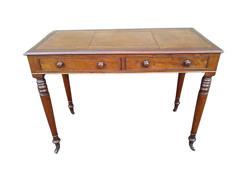 An Antique Circa 1880 Victorian Mahogany Writing Desk / Drinks Table With Leather Top 0n Original...