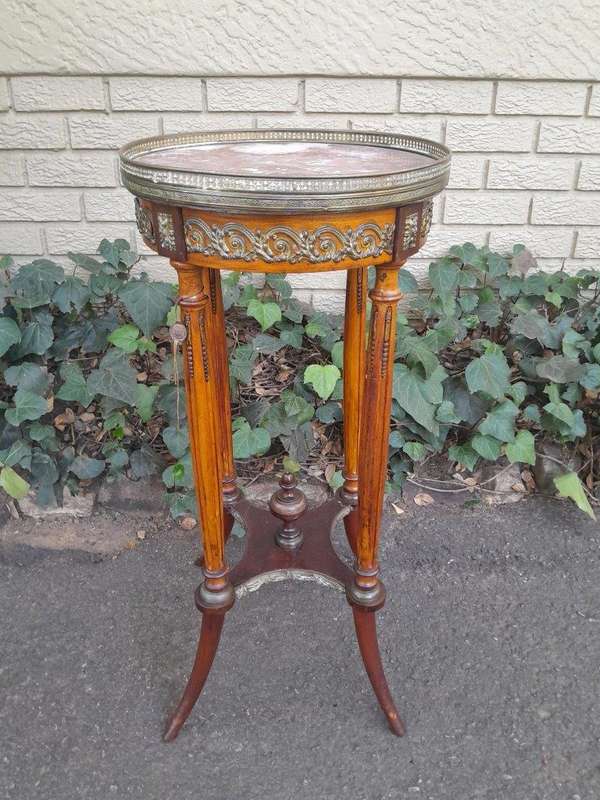 A 19th Century French Gilt and Walnut Gueridon Table with Marble With 'Pari /  France Certified L...