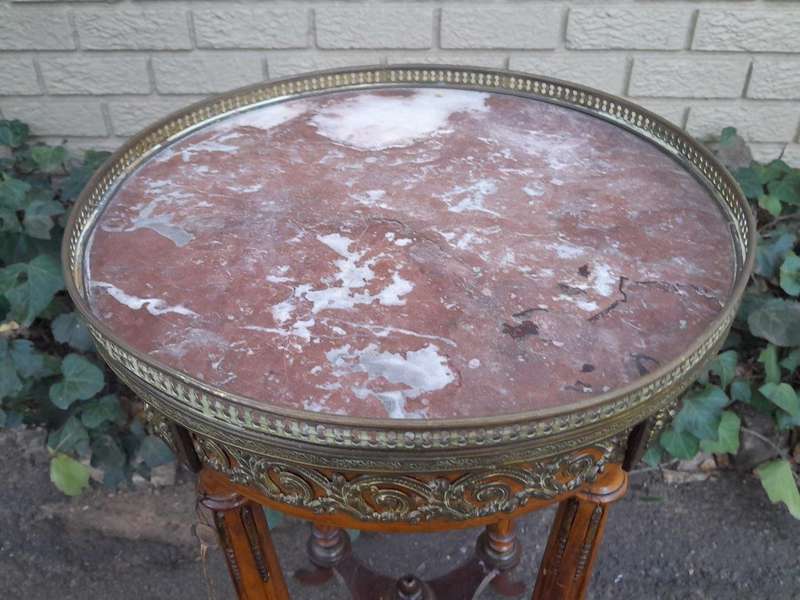 A 19th Century French Gilt and Walnut Gueridon Table with Marble With 'Pari /  France Certified L...