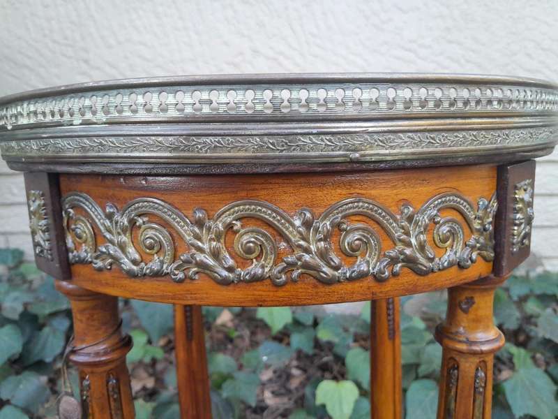 A 19th Century French Gilt and Walnut Gueridon Table with Marble With 'Pari /  France Certified L...