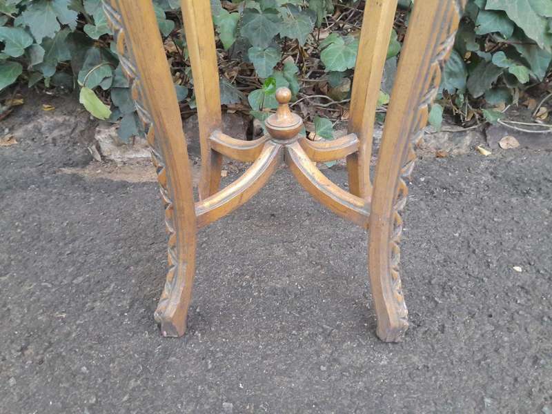 A Pair of 20th Century French Style Gilt Side Tables with Marble Tops