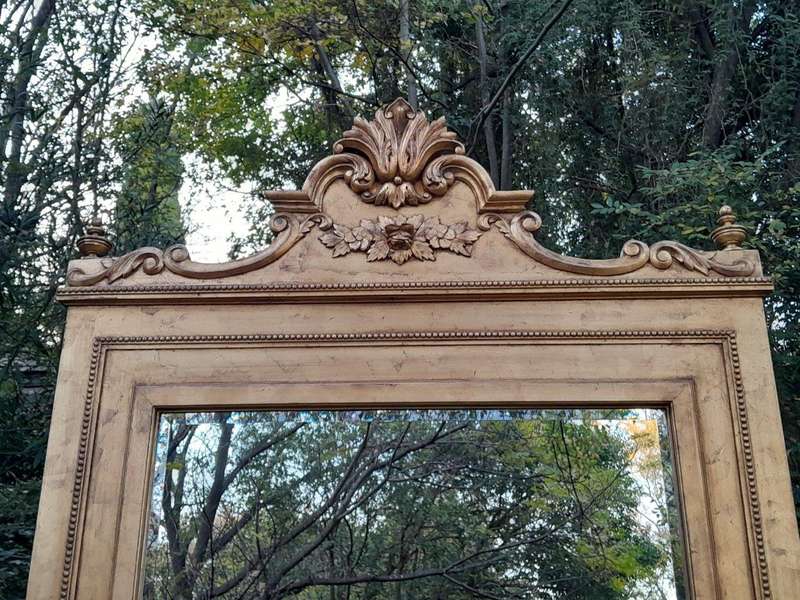 A Massive 20th Century French Style Ornately Carved and Gilded Bevelled Mirror