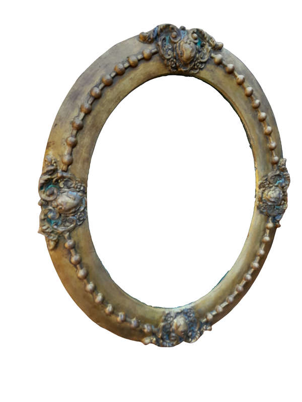 A 20TH Century Gilt Oval Mirror With Convex Mirror
