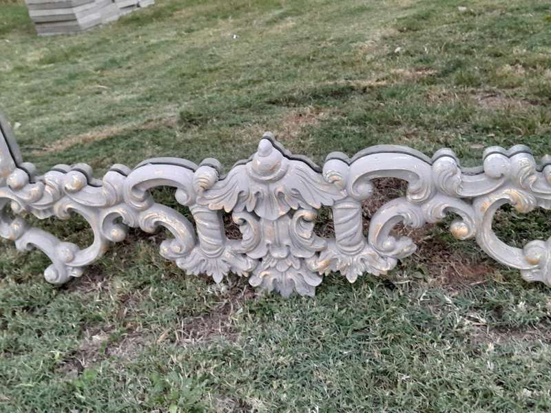 A 20th Century French Style Carved Grey and Gilded Mirror