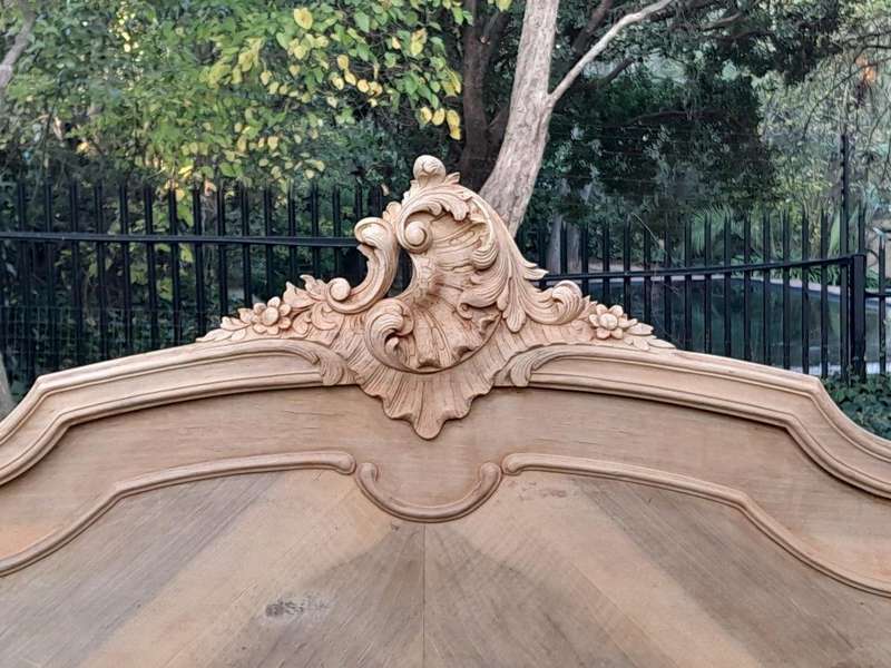 A 20TH Century Walnut Rococo Style Bed in a Contemporary Bleached Finish