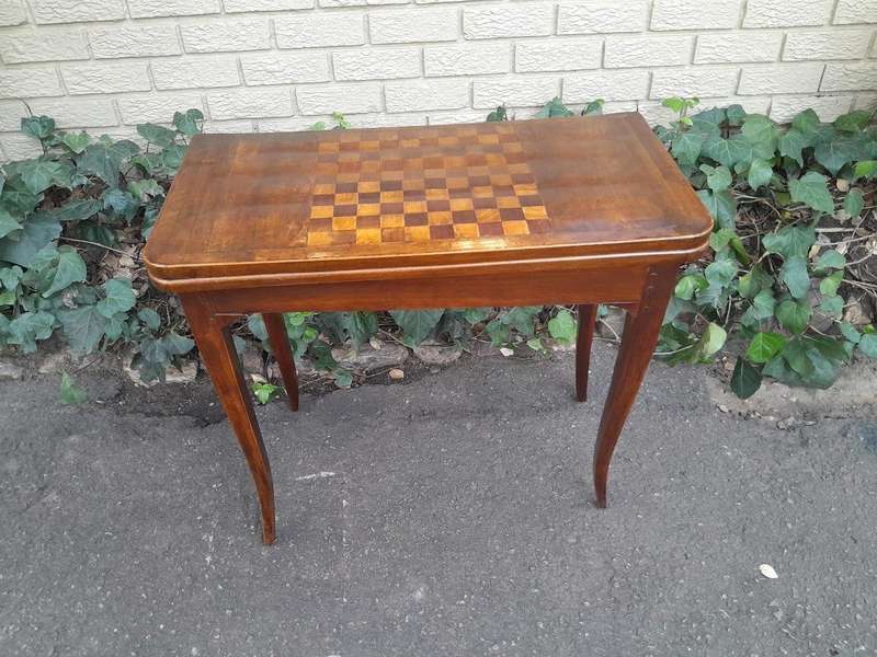 A 19th Century  French Walnut Chess And Games Table