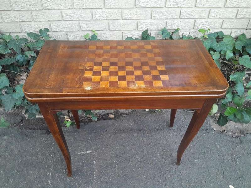 A 19th Century  French Walnut Chess And Games Table