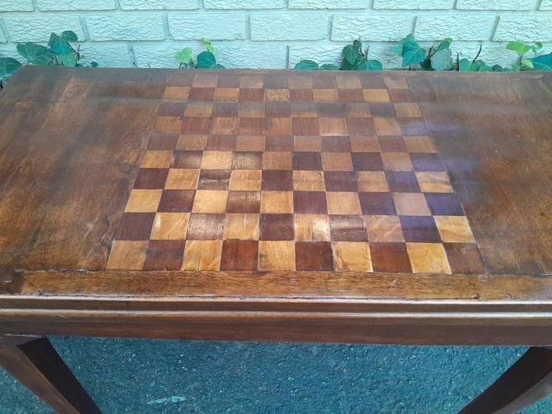 A 19th Century  French Walnut Chess And Games Table