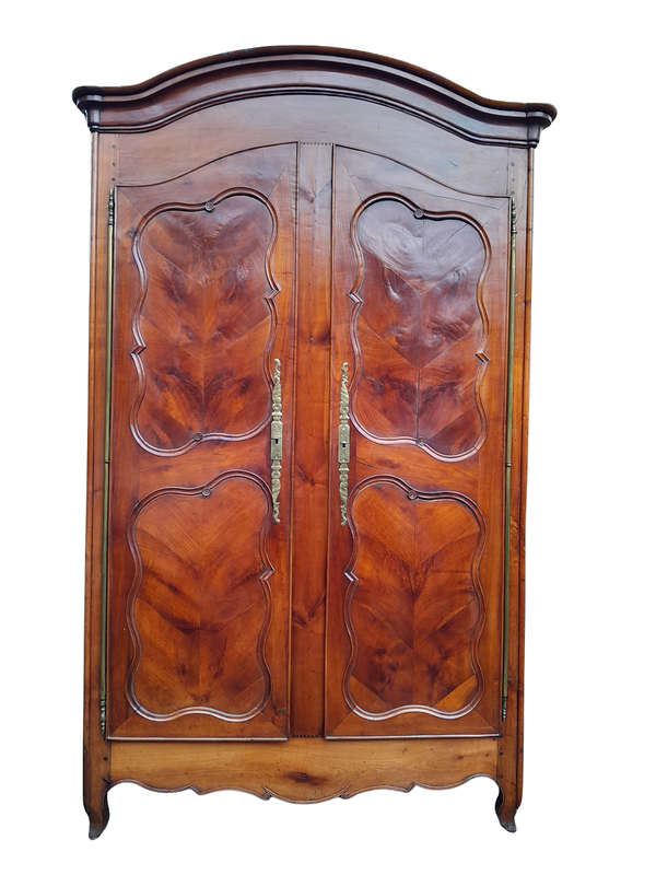 An Early 19th Century French Walnut and Cherrywood Port Armoire with Original Brass Fittings