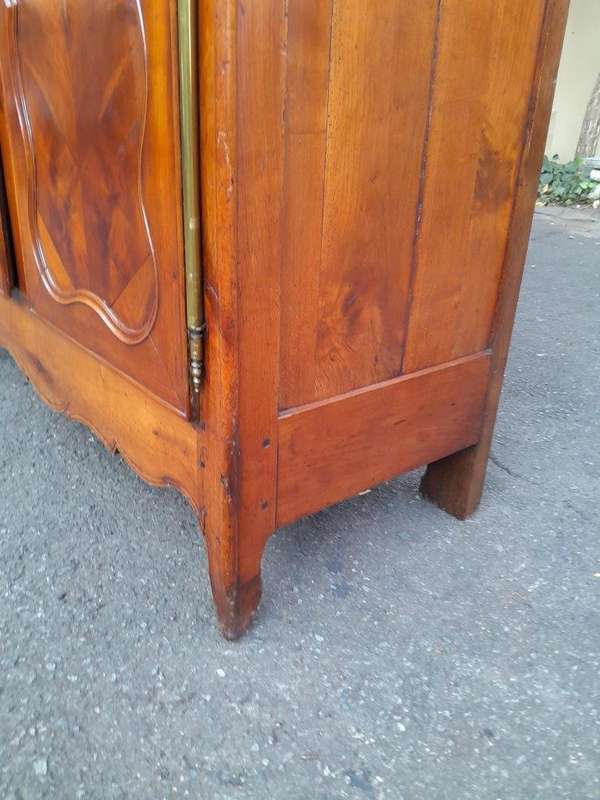 An Early 19th Century French Walnut and Cherrywood Port Armoire with Original Brass Fittings
