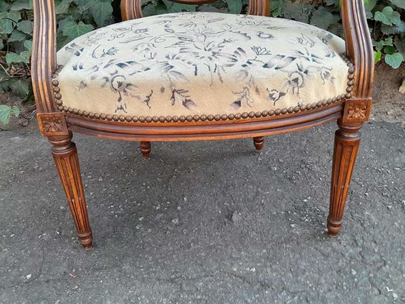 A Pair Of 19thc French Walnut Armchairs