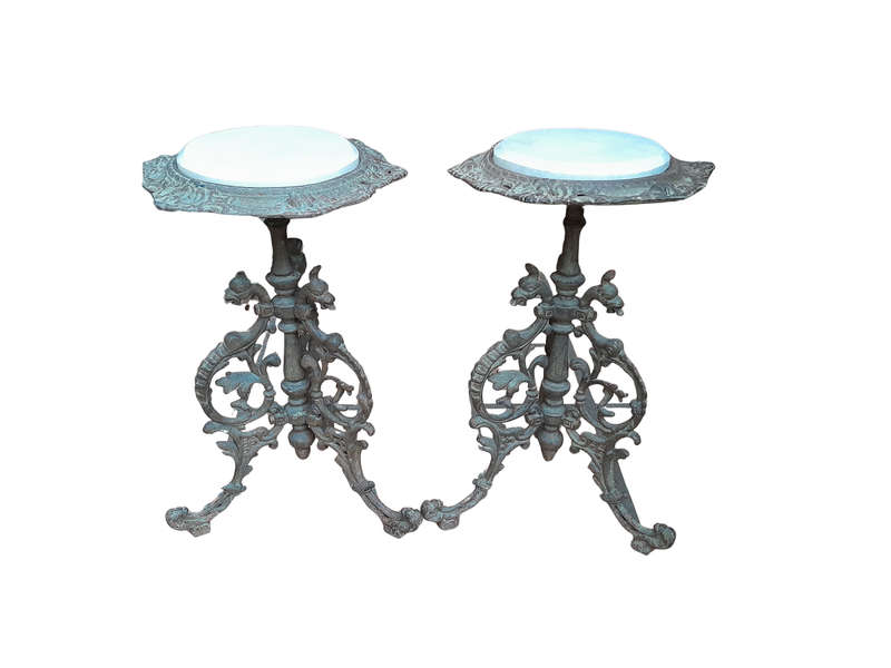 A 20th Century French Style Pair Of Cast-Iron Tables