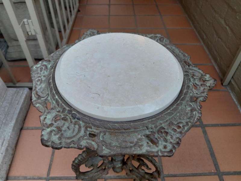 A 20th Century French Style Pair Of Cast-Iron Tables
