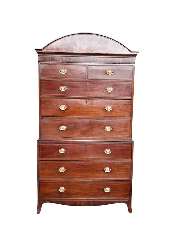 A Mid 19th Century-Victorian Circa Mahogany Chest On Chest