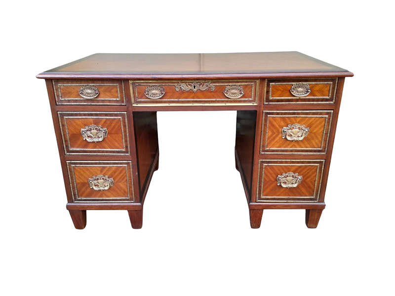 An Early 20th Century French Walnut And Gilt Mounted Desk